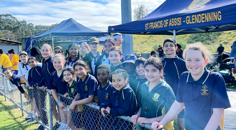 Students at St Francis of Assisi Catholic Primary School Glendenning athletics carnival