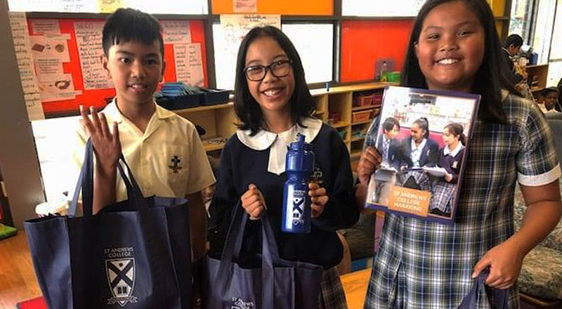 Year 6 students receiving high school information at St Francis of Assisi Catholic Primary School Glendenning