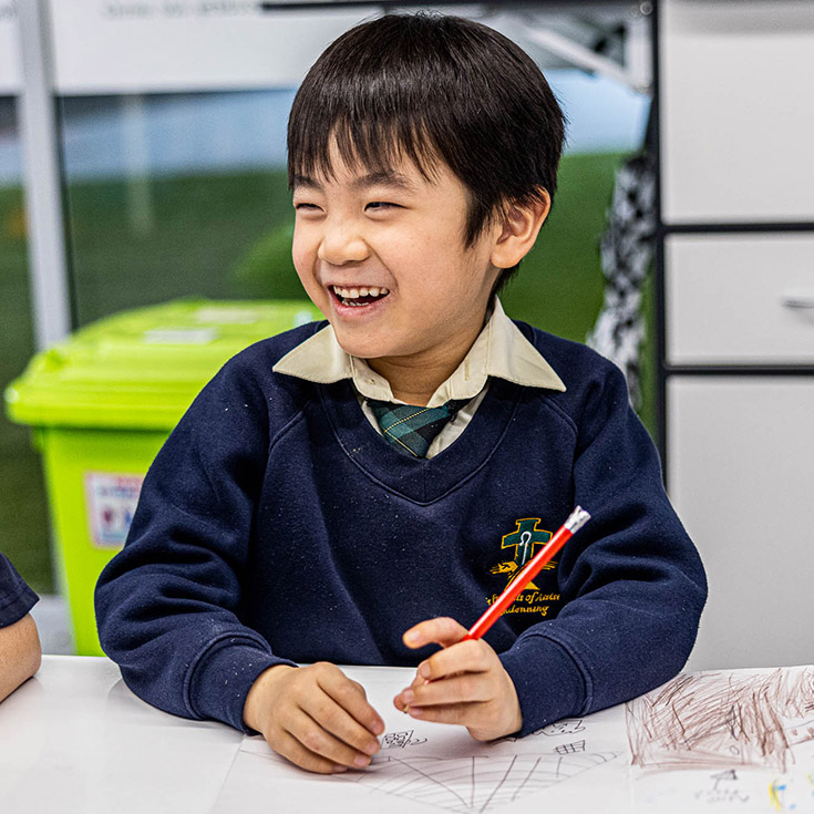 St Francis of Assisi Catholic Primary Glendenning student smiling