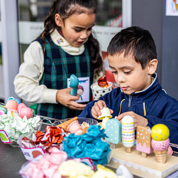 Children running store at St Francis of Assisi Catholic Primary School Glendenning